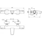 Ceratherm T50 Exposed Thermostatic Bath&Shower Mixer Chrome