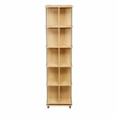 Bookshelf FERDIE swivel 45x45xH176cm, ash/ black