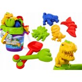 Sand Bucket Set with Shower Watering Can and Molds Dinosaurs Set