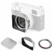JetMag Pro Fuji X100 Lens Hood Kit Silver