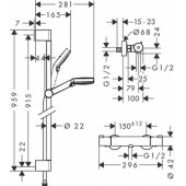 Ecostat 1001 CL Combi 0.9 m with Crometta Vario