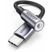3.5mm mini jack to USB Type C headphone adapter 0.1m Black