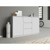 Topeshop KOMODA 2D3S 120CM BIEL 3 SZUFLADY 2 DRZWI SALON