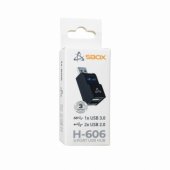 H-606 3 Port USB-A (1x 3,0, 2x 2,0)