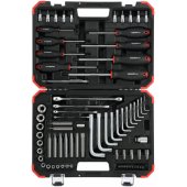 Gedore Red Torx screwing tool set, 1/ 4 "+ 1/ 2", 75-Piece Tool Set (red