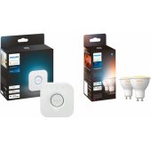 White Ambiance GU10 + Bridge LED lamp twin pack