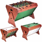Fun 3-in-1 Game Table Air Hockey, Table Football & Billiards