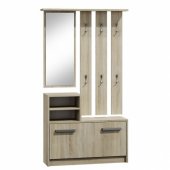 Topeshop garderoba wieszak lustro szafka na buty, dąb sonoma (4560506)
