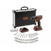 Black&Decker BDCDC18BAFC cordless screw driller incl. case + 2 Batteri