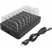USB charging station 6x USB-A, 2x USB-C PD total 75W black