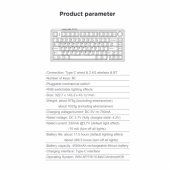 F75 EN / RU Layout Mechanical Gaming keyboard White Reaper switch