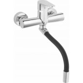 Ferro ALGEO wall-mounted kitchen sink faucet, black flexible
