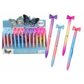 Pen with Bow Colorful Blue Refill 0.7mm Mix