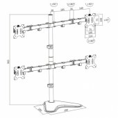 BP0046 Quad Monitor Desk Stand 13"-32®®