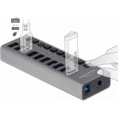 63670 External 5 Gbps USB Hub with 10 Ports + Switch