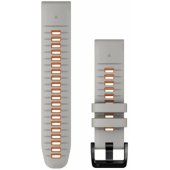 22mm QuickFit Silicone Strap Fog Grey/ Ember Orange
