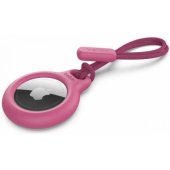 Secure AirTag Holder with Strap Pink