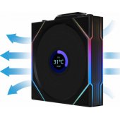 UNI FAN TL 120mm Wireless LCD Case Fan Black 3pcs 12RTLLCD1W3B