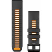 26mm QuickFit Silicone Strap Graphit/ Orange