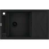 DEANTE BLACK NERO MATT MAGNETIC 1-BOWL GRANITE SINK WITH DRAINER