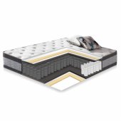 GLOSSY 160x200cm, with mattress HARMONY DUO, grey