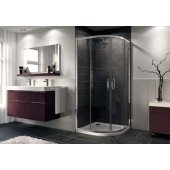 X1 800x800 mm h=1900 r=550 Glossy silver/ Clear glass AP