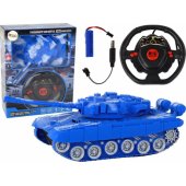 R/ C Tank Remote Controlled Lights Sound Blue 1:18 27MHz