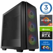 AQUA Ryzen 5 7600X 32GB DDR5 500SSD RTX3050 6GB W11 Black