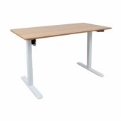 Desk ERGO LIGHT with 1 motor 120x60cm, white/ wood