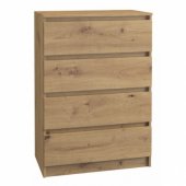 Topeshop KOMODA SZAFKA REGAŁ 4 SZUFLADY M4 DĄB ARTISAN