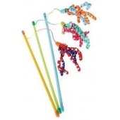 Zolux cat fishing rod toy with ribbon