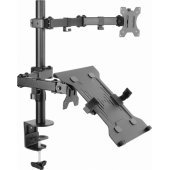 Articulating Dual Arm Monitor Laptop Desk Mount Bracket 650119