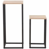 HANNES Set 2pcs 26x26xH60cm / 22x22xH40cm Rustic / Black Melamine