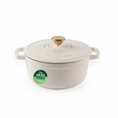 BW13771C Chester 3.4L Cast Iron Casserole Pot 24 cm, Cream