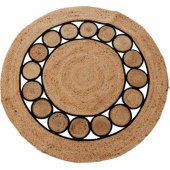 H&S Decoration Dywan z JUTY pleciony BOHO duży okrągły 120cm