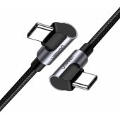 US323 USB-C to USB-C Angled Cable PD 3A 60W 1m Black
