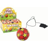 PU Football with a Jojo Elastic Band for Bouncing, 6 cm, Red Stars