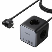Cube power strip 65W USB / USB-C + 3x AC socket Black