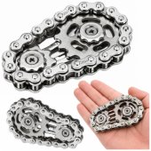 Fidget Spinner Chain Gear Anti-Stress Stainless Steel Silver