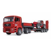 MAN TGA with low bed trailer and loader