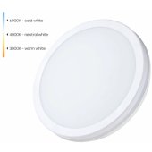 LED Влагозащищенный светильник 30W, 3CCT, 3600Lm, IP65, Ø300x55,W