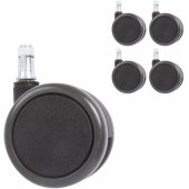 Castors D65mm Self braking Black Castors 5pcs