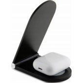 Silver Stars MagSafe foldable 2in1 15W inductive charger Black