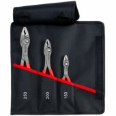KNIPEX roll-up bag TwinGrip, front gripping pliers set 3-piece (red, l