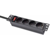 Power strip RACK 10 1U 16A PDU 4xSCHUKO 1.8m Black