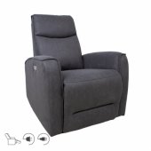 Recliner armchair BUSTER with electric mechanism, grey
