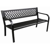 Garden Bench Park Terrace Garden Metal 2 Seater Black 120 cm