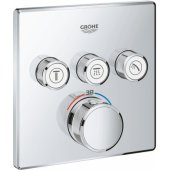 SmartControl Thermostat 3 Valves Square Chrome