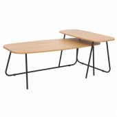 Coffee table DUO 2pcs 120x48xH40cm, 75x40xH48cm, ash/ black