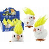 Jumping Parrot Wind-Up Plush Toy Decoration White